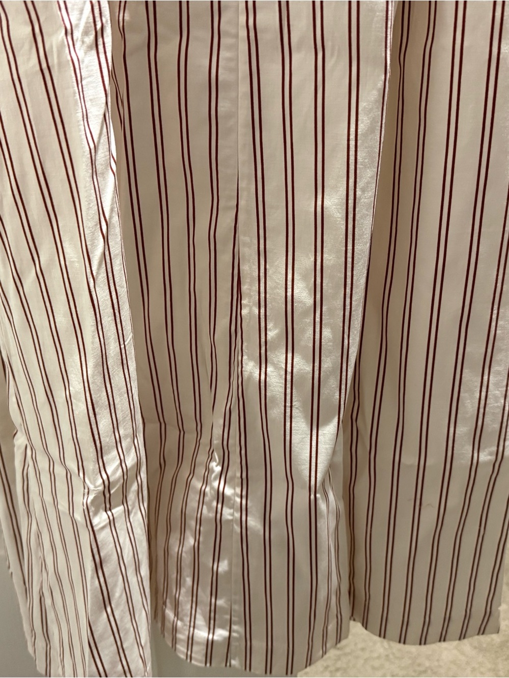Reformation Beige and White Striped Midi Shirt Dress - Picture 10 of 10